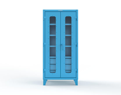 Extreme Duty 12 GA Clear View Cabinet with 6 Half-Width Drawers, 4 Shelves - 36 In. W x 24 In. D x 78 In. H - 36-LD-244-6/5DB-5012