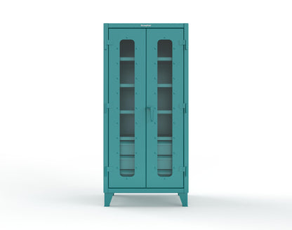 Extreme Duty 12 GA Clear View Cabinet with 6 Half-Width Drawers, 4 Shelves - 36 In. W x 24 In. D x 78 In. H - 36-LD-244-6/5DB-5021