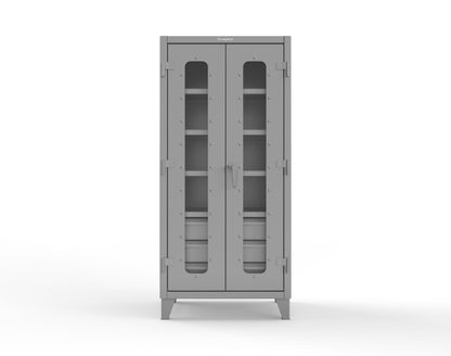 Extreme Duty 12 GA Clear View Cabinet with 6 Half-Width Drawers, 4 Shelves - 36 In. W x 24 In. D x 78 In. H - 36-LD-244-6/5DB-7037