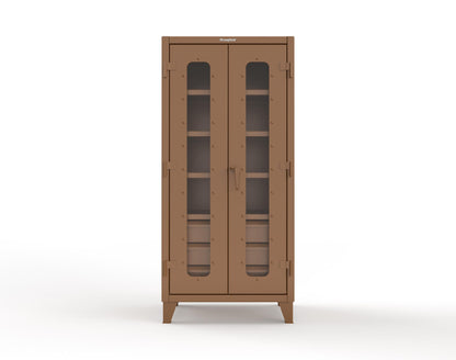 Extreme Duty 12 GA Clear View Cabinet with 6 Half-Width Drawers, 4 Shelves - 36 In. W x 24 In. D x 78 In. H - 36-LD-244-6/5DB-8008