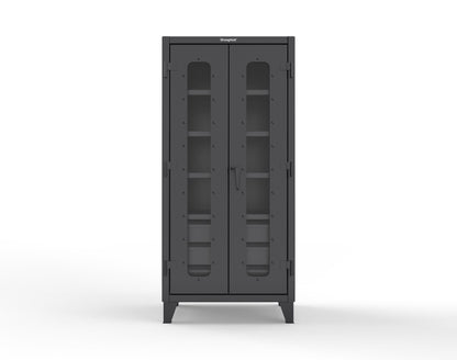 Extreme Duty 12 GA Clear View Cabinet with 6 Half-Width Drawers, 4 Shelves - 36 In. W x 24 In. D x 78 In. H - 36-LD-244-6/5DB-9005