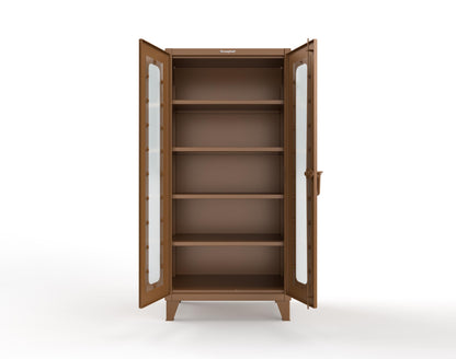 Extreme Duty 12 GA Scratch Resistant Clearview Cabinet with 4 Shelves - 36 In. W x 24 In. D x 78 In. H - 36-LD-244-SR-8008