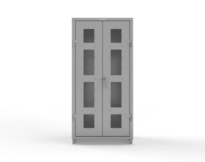 Extra Heavy Duty 14 GA Clear View Janitorial Cabinet with 3 Shelves - 36 In. W x 24 In. D x 75 In. H - 36-LD-BC-243-L-7037