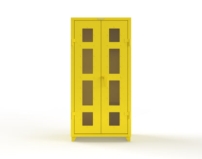 Extra Heavy Duty 14 GA Clear View Janitorial Cabinet with 3 Shelves - 36 In. W x 24 In. D x 75 In. H - 36-LD-BC-243-L-1021