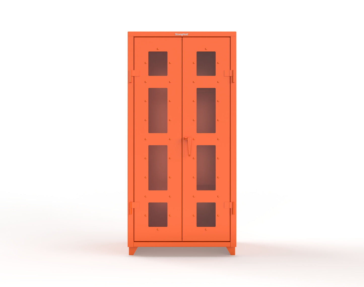 Extra Heavy Duty 14 GA Clear View Janitorial Cabinet with 3 Shelves - 36 In. W x 24 In. D x 75 In. H - 36-LD-BC-243-L-2009