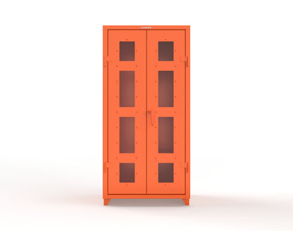 Extra Heavy Duty 14 GA Clear View Janitorial Cabinet with 3 Shelves - 36 In. W x 24 In. D x 75 In. H - 36-LD-BC-243-L-2009