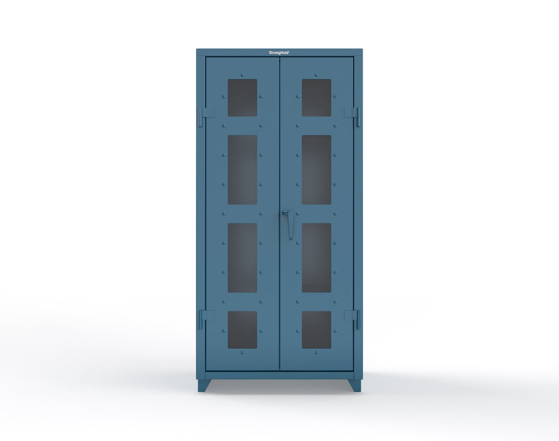 Extra Heavy Duty 14 GA Clear View Janitorial Cabinet with 3 Shelves - 36 In. W x 24 In. D x 75 In. H - 36-LD-BC-243-L-5001