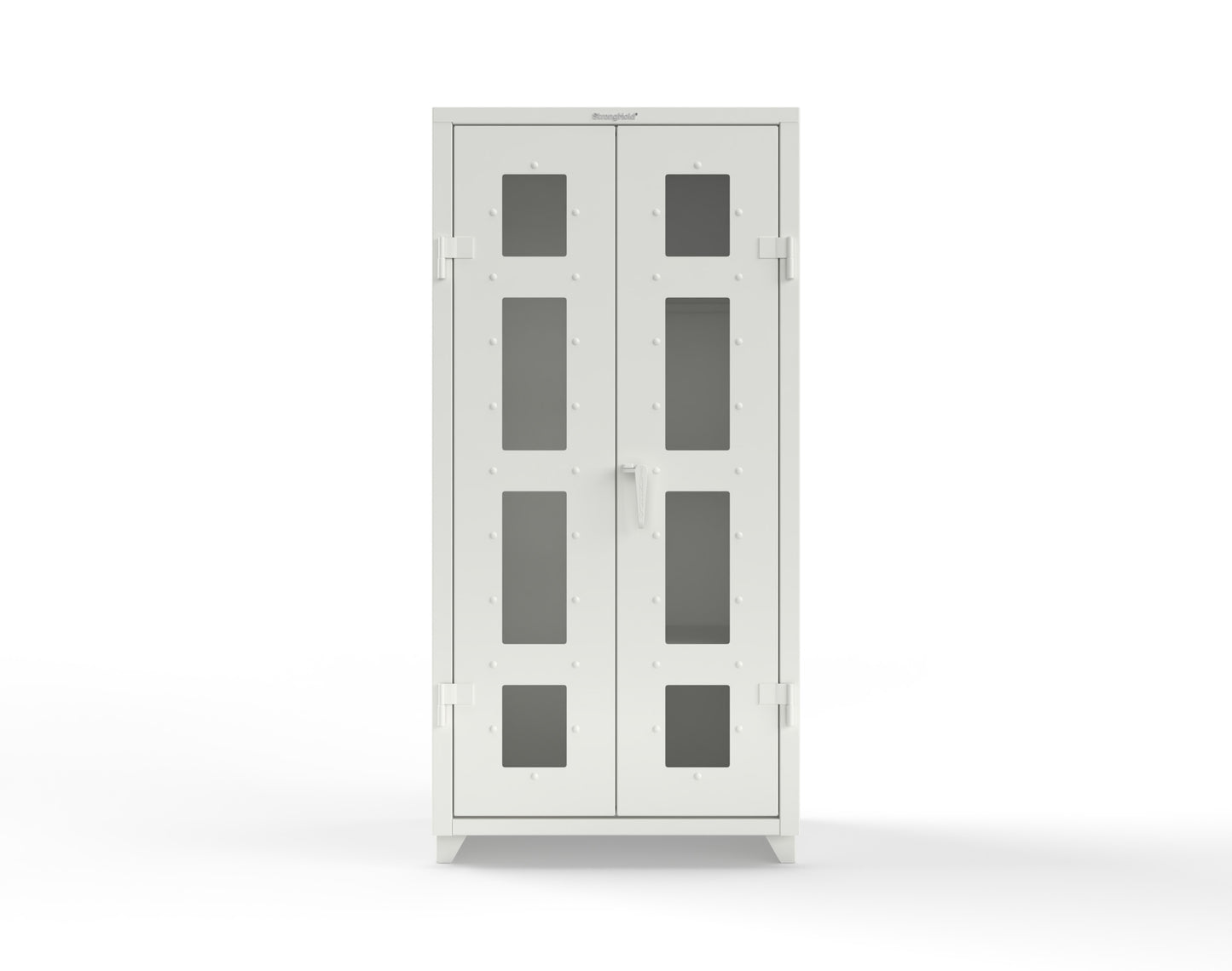 Extra Heavy Duty 14 GA Clear View Janitorial Cabinet with 3 Shelves - 36 In. W x 24 In. D x 75 In. H - 36-LD-BC-243-L-9003