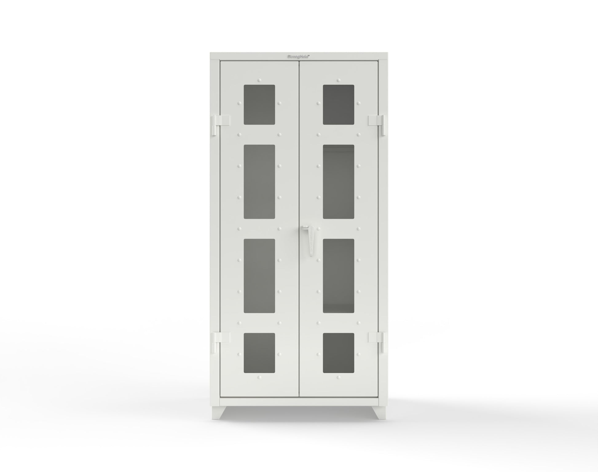 Extra Heavy Duty 14 GA Clear View Janitorial Cabinet with 3 Shelves - 36 In. W x 24 In. D x 75 In. H - 36-LD-BC-243-L-9003