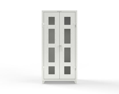 Extra Heavy Duty 14 GA Clear View Janitorial Cabinet with 3 Shelves - 36 In. W x 24 In. D x 75 In. H - 36-LD-BC-243-L-9003