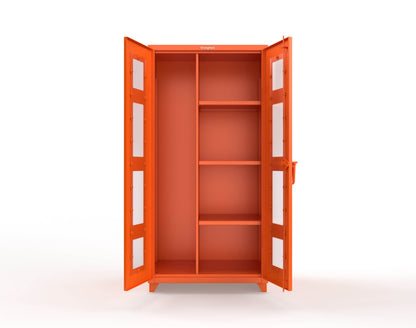 Extra Heavy Duty 14 GA Clear View Janitorial Cabinet with 3 Shelves - 36 In. W x 24 In. D x 75 In. H - 36-LD-BC-243-L-2009
