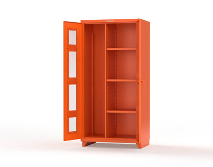 Extra Heavy Duty 14 GA Clear View Janitorial Cabinet with 3 Shelves - 36 In. W x 24 In. D x 75 In. H - 36-LD-BC-243-L-2009