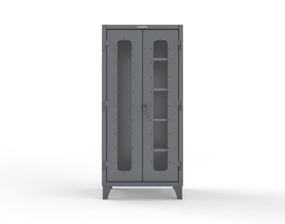 Extreme Duty 12 GA Clear View Janitorial Cabinet with 4 Shelves - 36 In. W x 24 In. D x 78 In. H - 36-LD-BC-244-7024