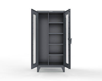 Extreme Duty 12 GA Clear View Janitorial Cabinet with 4 Shelves - 36 In. W x 24 In. D x 78 In. H - 36-LD-BC-244-7024
