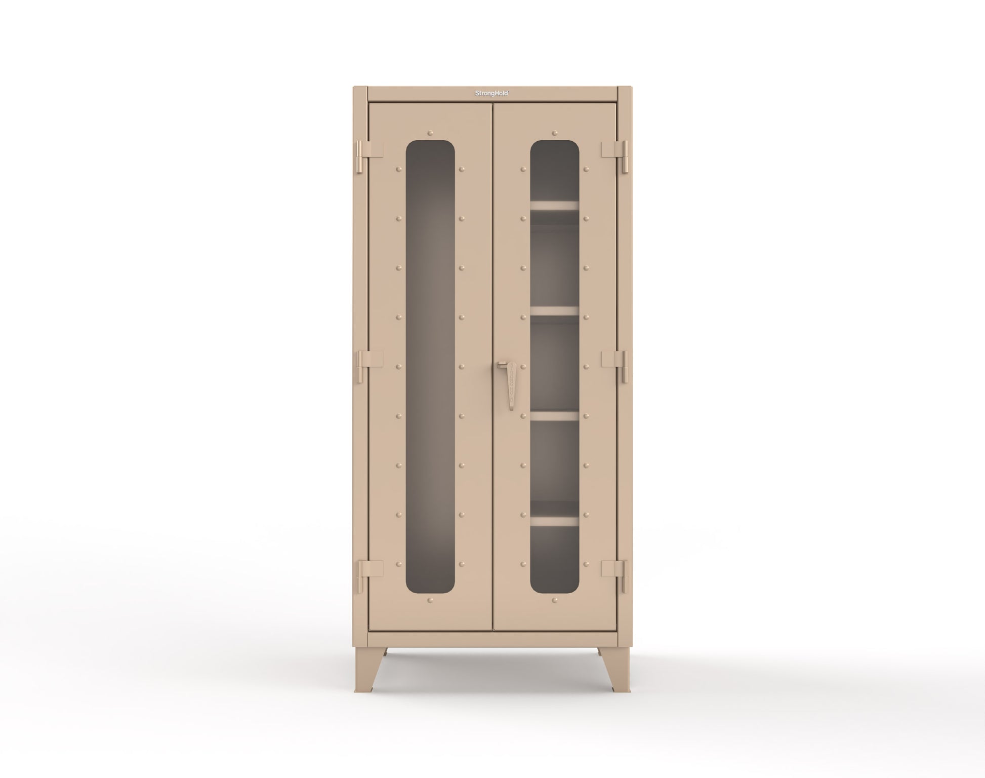 Extreme Duty 12 GA Clear View Janitorial Cabinet with 4 Shelves - 36 In. W x 24 In. D x 78 In. H - 36-LD-BC-244-1019