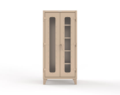 Extreme Duty 12 GA Clear View Janitorial Cabinet with 4 Shelves - 36 In. W x 24 In. D x 78 In. H - 36-LD-BC-244-1019