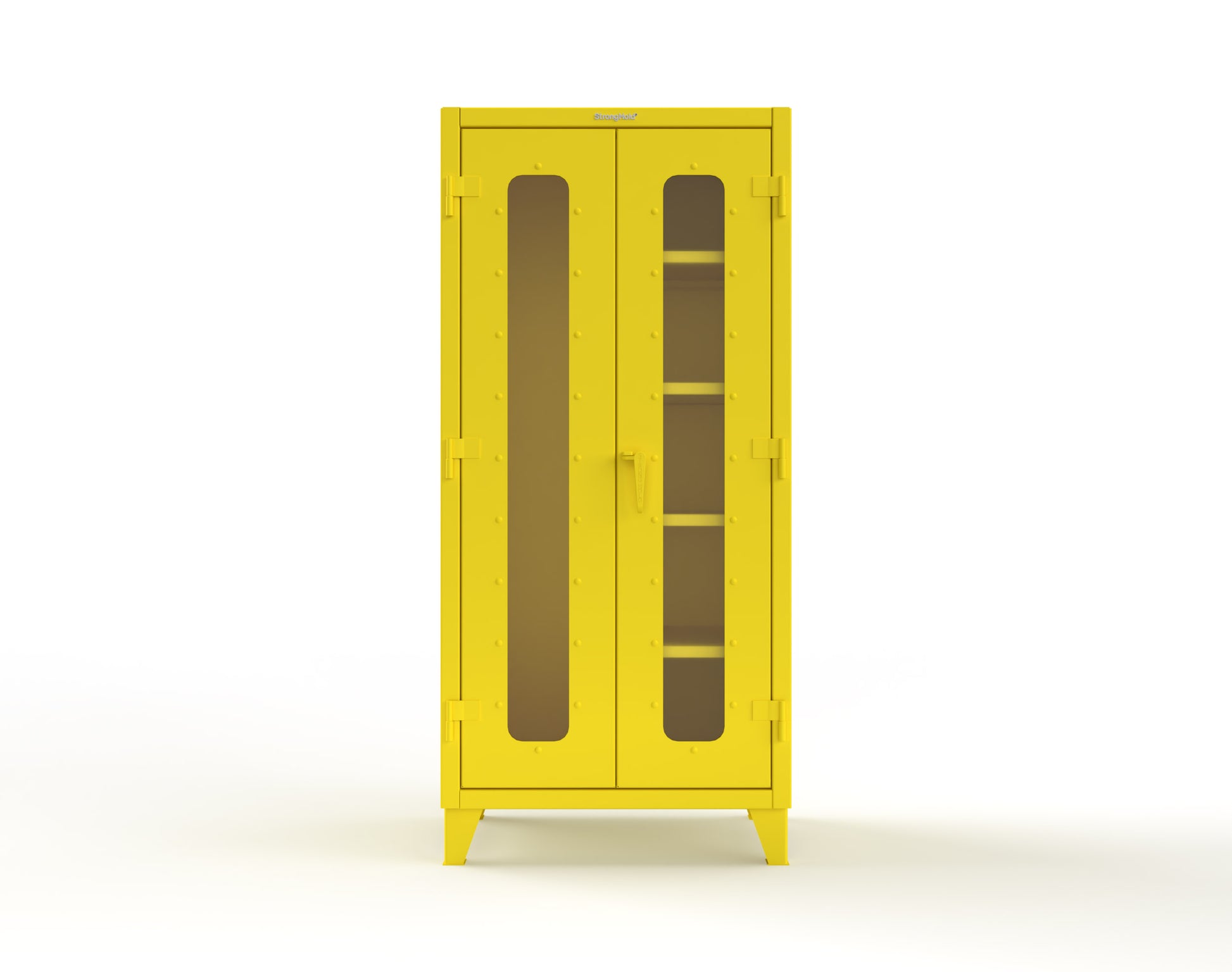 Extreme Duty 12 GA Clear View Janitorial Cabinet with 4 Shelves - 36 In. W x 24 In. D x 78 In. H - 36-LD-BC-244-1021