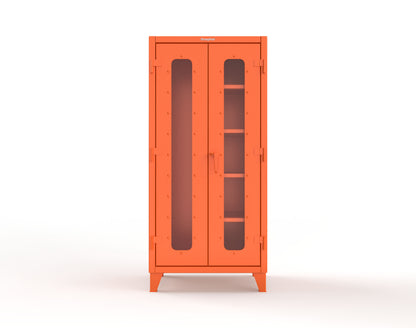 Extreme Duty 12 GA Clear View Janitorial Cabinet with 4 Shelves - 36 In. W x 24 In. D x 78 In. H - 36-LD-BC-244-2009
