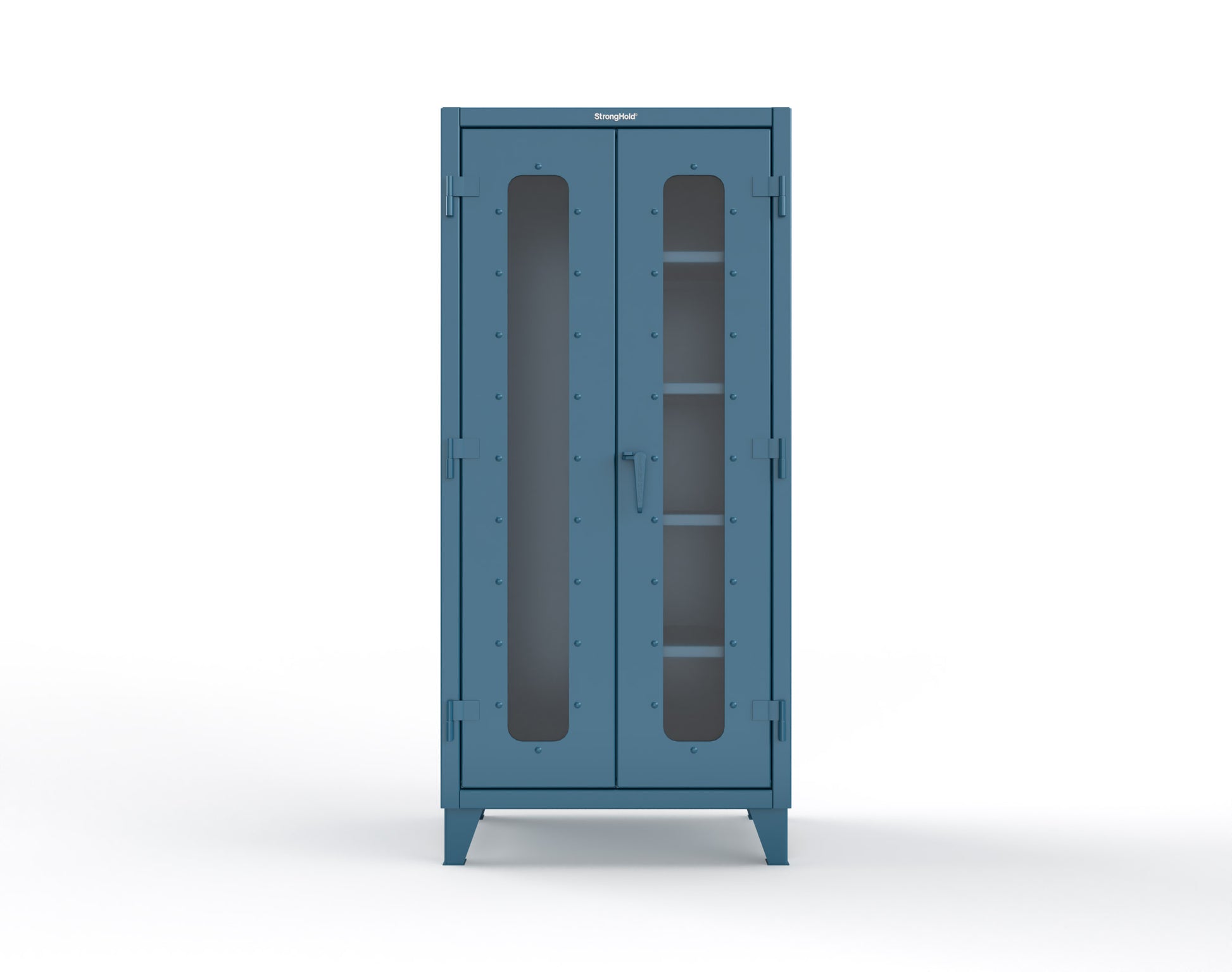 Extreme Duty 12 GA Clear View Janitorial Cabinet with 4 Shelves - 36 In. W x 24 In. D x 78 In. H - 36-LD-BC-244-5001