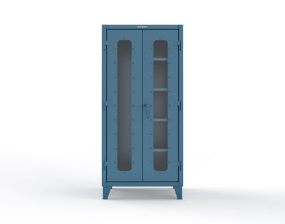 Extreme Duty 12 GA Clear View Janitorial Cabinet with 4 Shelves - 36 In. W x 24 In. D x 78 In. H - 36-LD-BC-244-5001