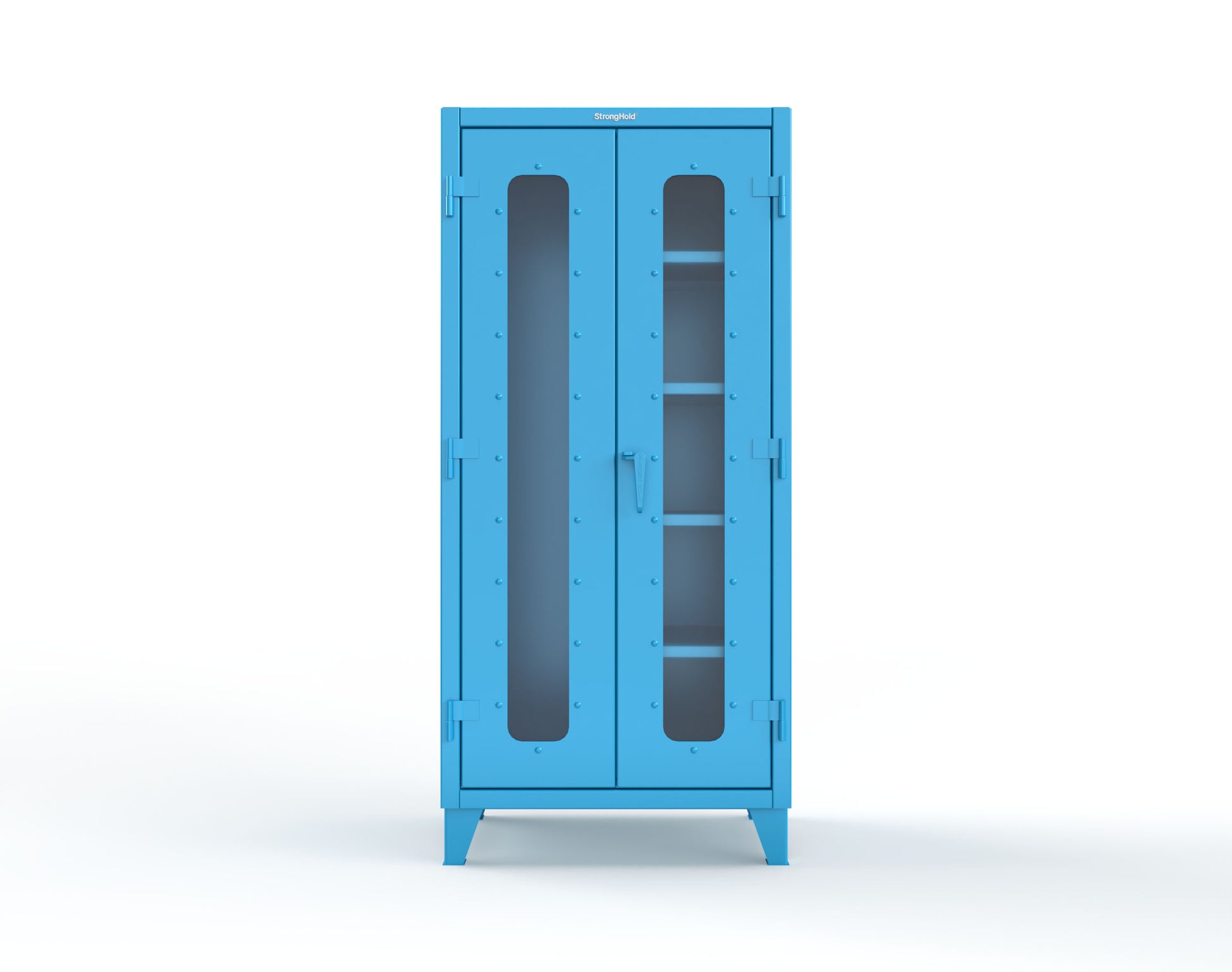 Extreme Duty 12 GA Clear View Janitorial Cabinet with 4 Shelves - 36 In. W x 24 In. D x 78 In. H - 36-LD-BC-244-5012