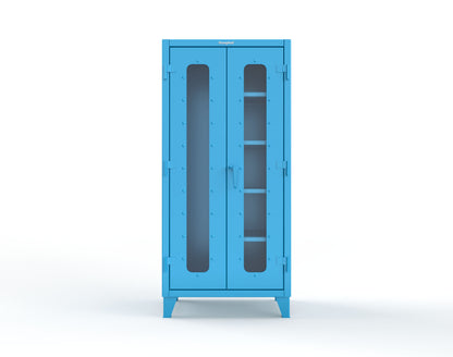 Extreme Duty 12 GA Clear View Janitorial Cabinet with 4 Shelves - 36 In. W x 24 In. D x 78 In. H - 36-LD-BC-244-5012