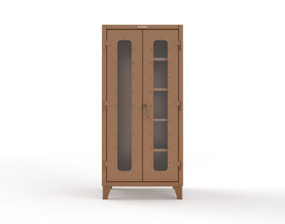Extreme Duty 12 GA Clear View Janitorial Cabinet with 4 Shelves - 36 In. W x 24 In. D x 78 In. H - 36-LD-BC-244-8008