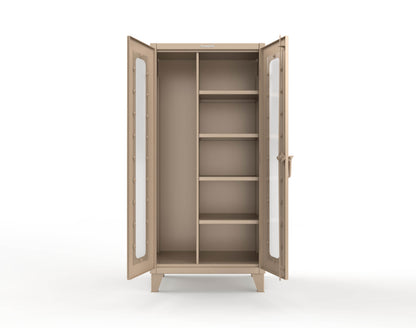 Extreme Duty 12 GA Clear View Janitorial Cabinet with 4 Shelves - 36 In. W x 24 In. D x 78 In. H - 36-LD-BC-244-1019