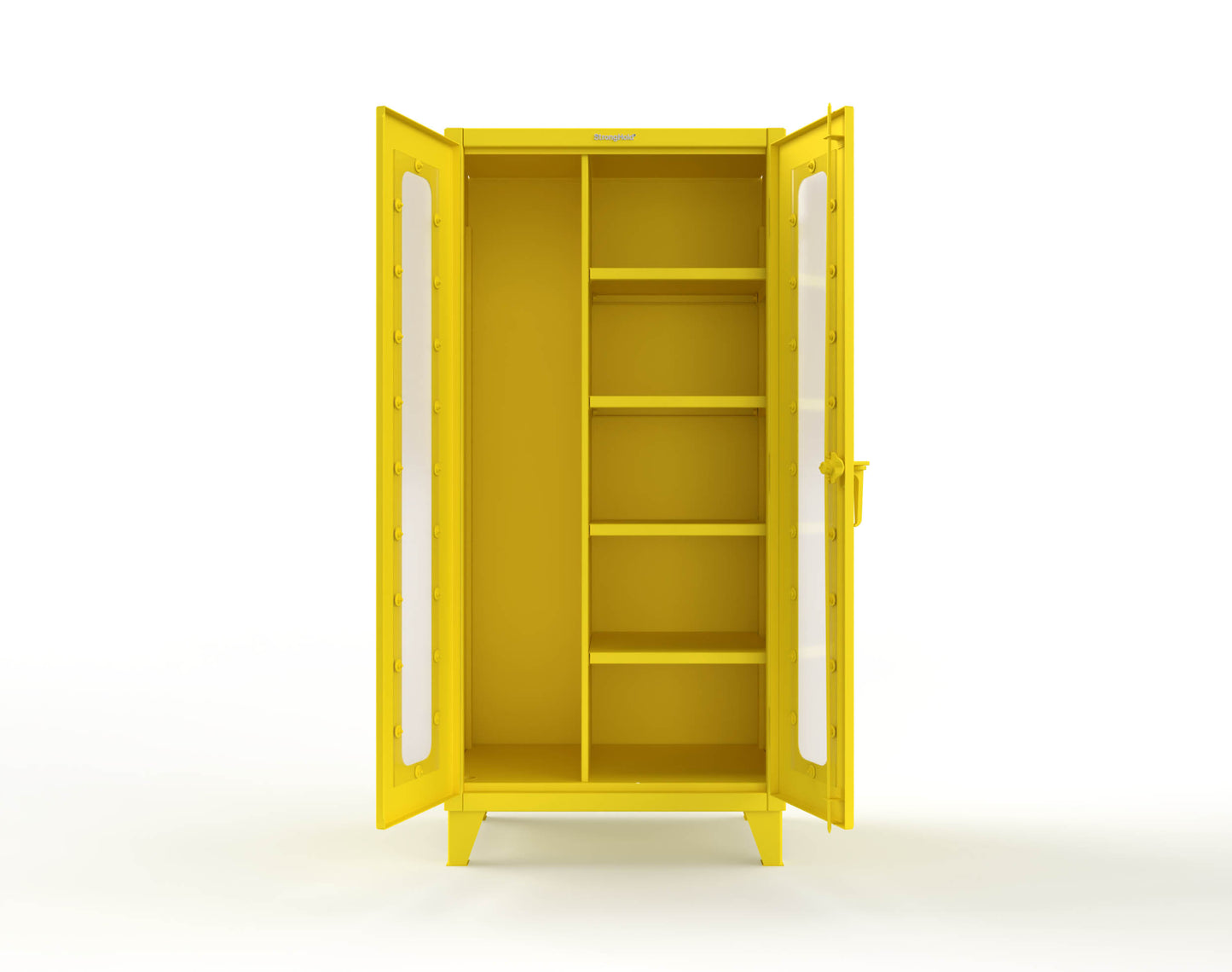 Extreme Duty 12 GA Clear View Janitorial Cabinet with 4 Shelves - 36 In. W x 24 In. D x 78 In. H - 36-LD-BC-244-1021