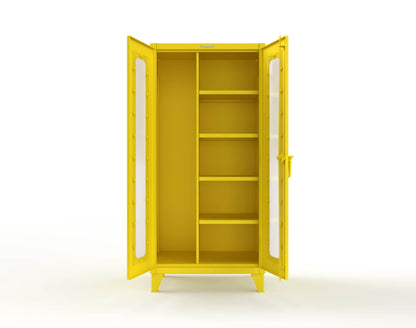 Extreme Duty 12 GA Clear View Janitorial Cabinet with 4 Shelves - 36 In. W x 24 In. D x 78 In. H - 36-LD-BC-244-1021