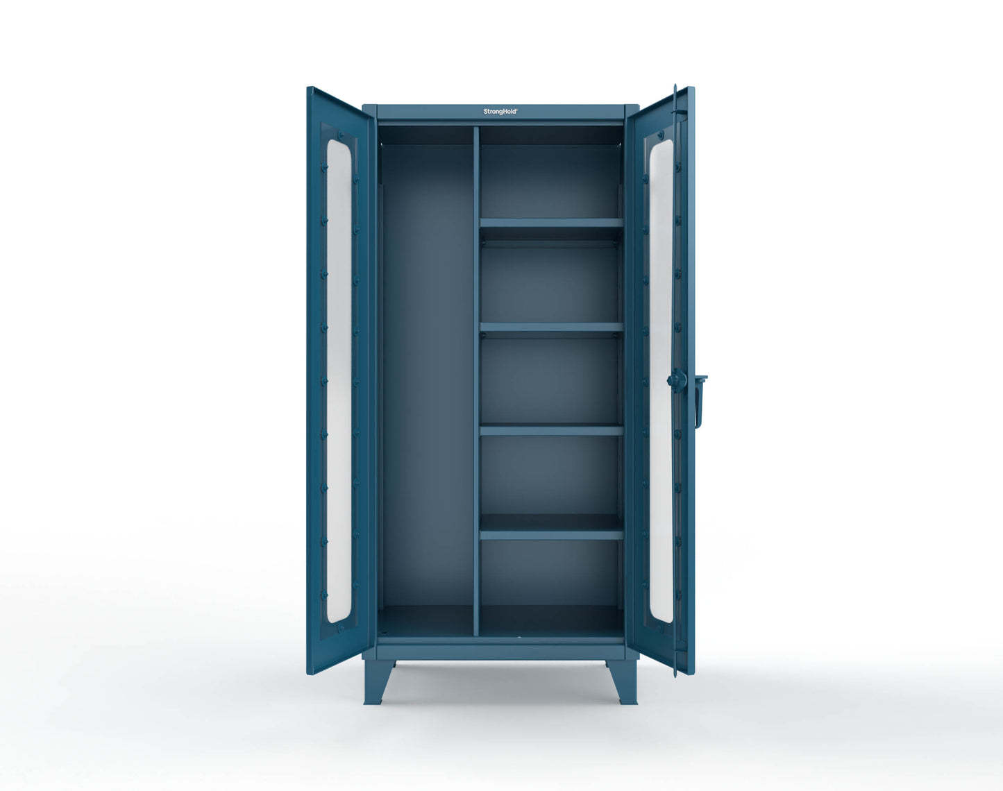 Extreme Duty 12 GA Clear View Janitorial Cabinet with 4 Shelves - 36 In. W x 24 In. D x 78 In. H - 36-LD-BC-244-5001