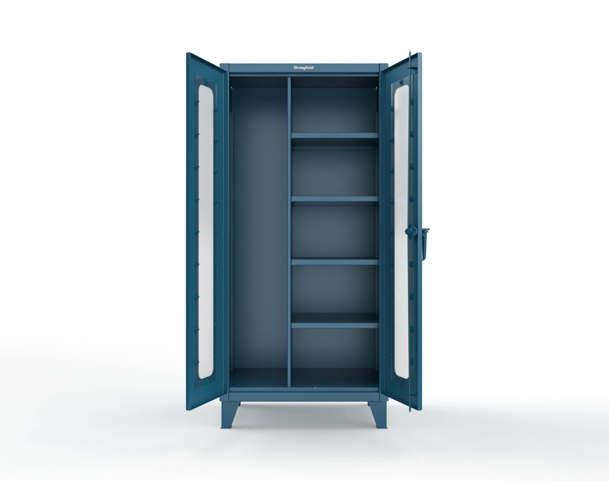 Extreme Duty 12 GA Clear View Janitorial Cabinet with 4 Shelves - 36 In. W x 24 In. D x 78 In. H - 36-LD-BC-244-5001