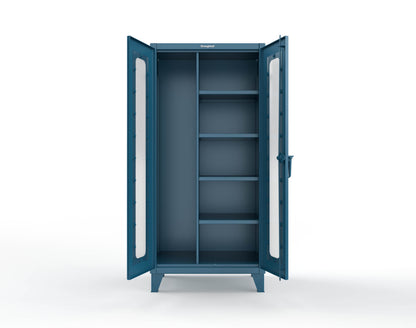 Extreme Duty 12 GA Clear View Janitorial Cabinet with 4 Shelves - 36 In. W x 24 In. D x 78 In. H - 36-LD-BC-244-5001