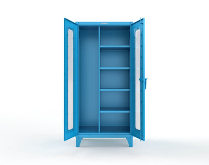 Extreme Duty 12 GA Clear View Janitorial Cabinet with 4 Shelves - 36 In. W x 24 In. D x 78 In. H - 36-LD-BC-244-5012