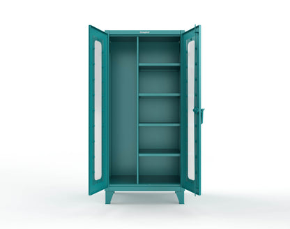 Extreme Duty 12 GA Clear View Janitorial Cabinet with 4 Shelves - 36 In. W x 24 In. D x 78 In. H - 36-LD-BC-244-5021