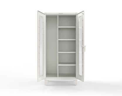 Extreme Duty 12 GA Clear View Janitorial Cabinet with 4 Shelves - 36 In. W x 24 In. D x 78 In. H - 36-LD-BC-244-9003