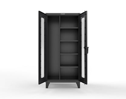 Extreme Duty 12 GA Clear View Janitorial Cabinet with 4 Shelves - 36 In. W x 24 In. D x 78 In. H - 36-LD-BC-244-9005
