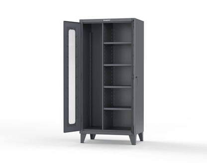 Extreme Duty 12 GA Clear View Janitorial Cabinet with 4 Shelves - 36 In. W x 24 In. D x 78 In. H - 36-LD-BC-244-7024