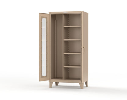 Extreme Duty 12 GA Clear View Janitorial Cabinet with 4 Shelves - 36 In. W x 24 In. D x 78 In. H - 36-LD-BC-244-1019