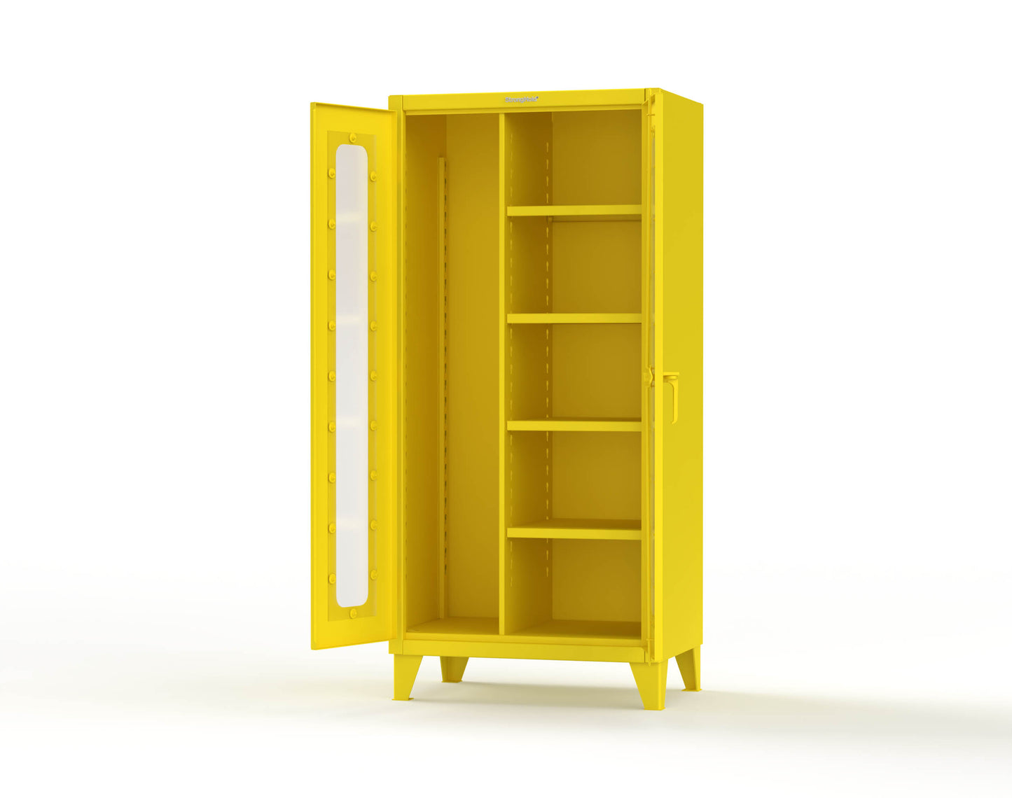 Extreme Duty 12 GA Clear View Janitorial Cabinet with 4 Shelves - 36 In. W x 24 In. D x 78 In. H - 36-LD-BC-244-1021