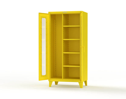 Extreme Duty 12 GA Clear View Janitorial Cabinet with 4 Shelves - 36 In. W x 24 In. D x 78 In. H - 36-LD-BC-244-1021