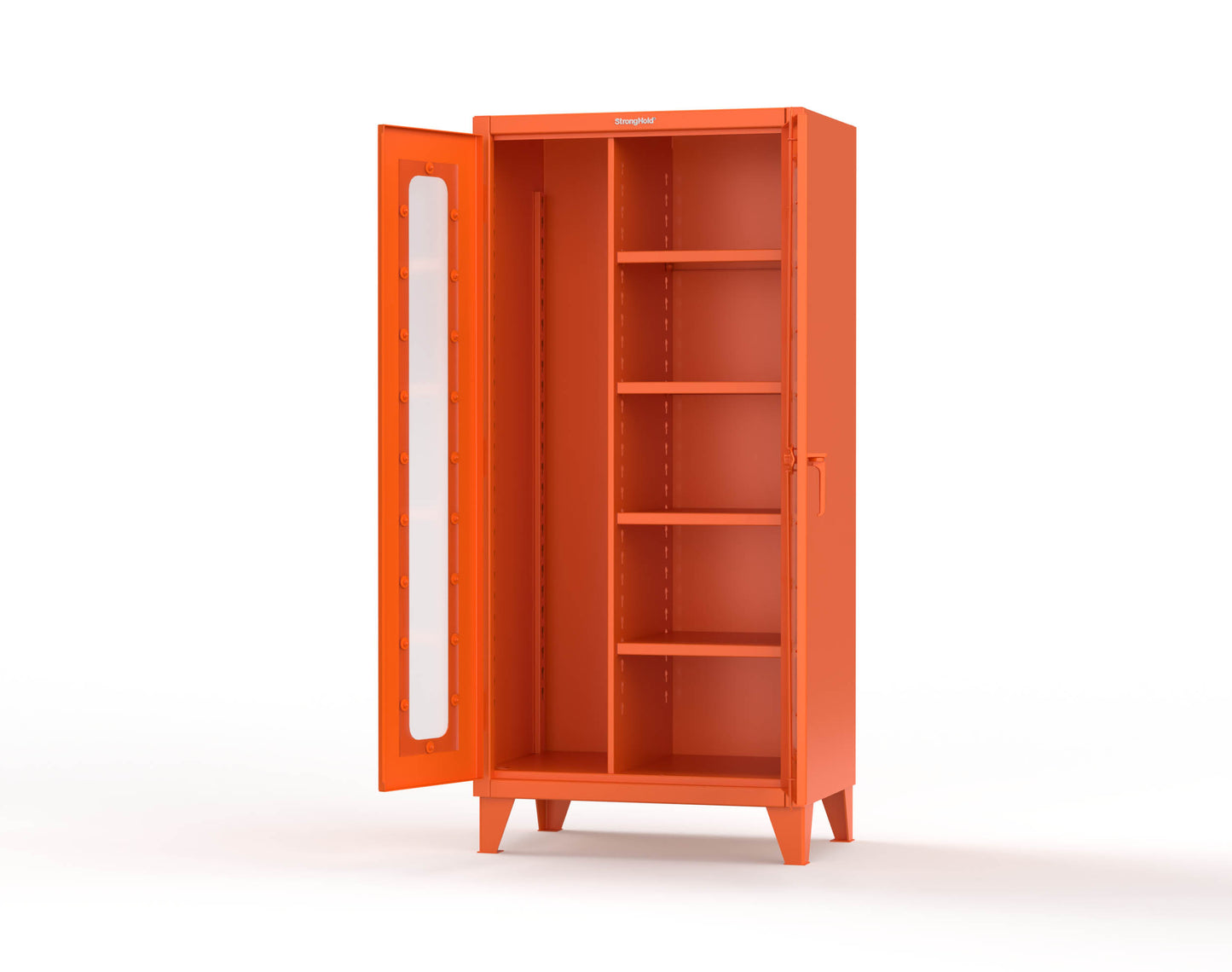 Extreme Duty 12 GA Clear View Janitorial Cabinet with 4 Shelves - 36 In. W x 24 In. D x 78 In. H - 36-LD-BC-244-2009