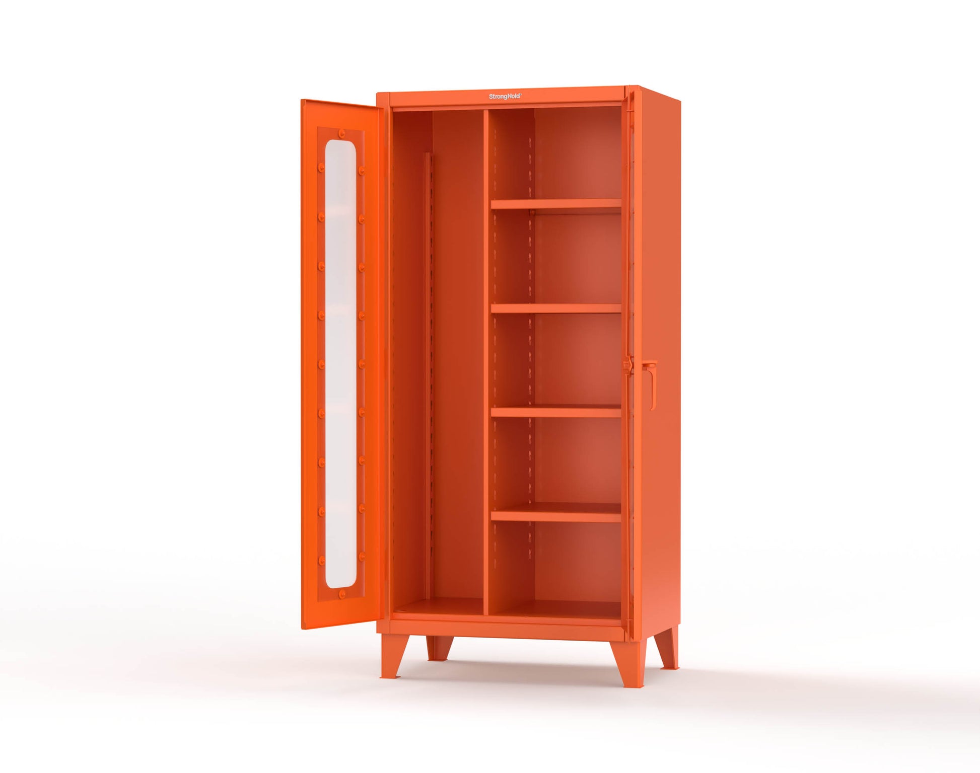 Extreme Duty 12 GA Clear View Janitorial Cabinet with 4 Shelves - 36 In. W x 24 In. D x 78 In. H - 36-LD-BC-244-2009