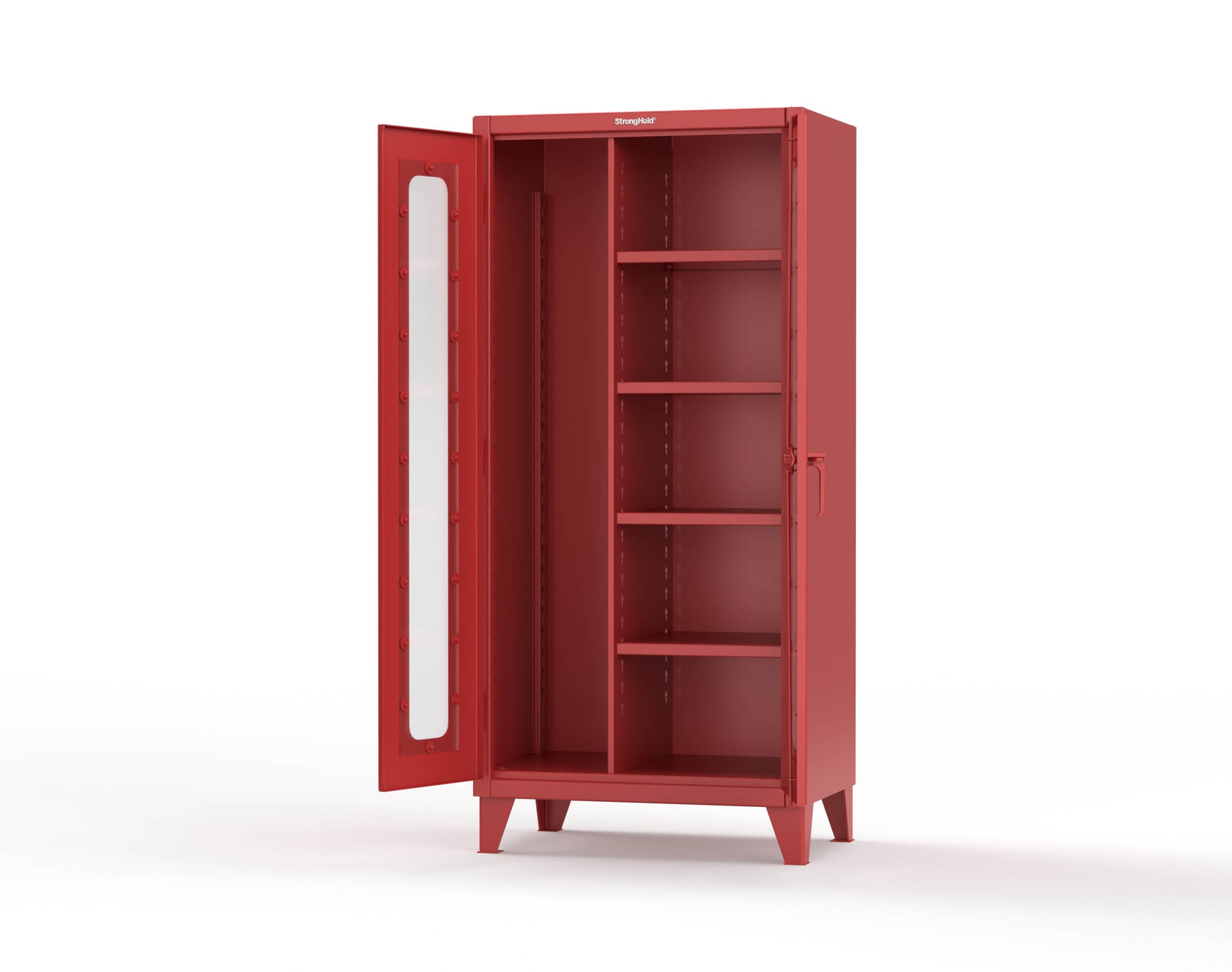 Extreme Duty 12 GA Clear View Janitorial Cabinet with 4 Shelves - 36 In. W x 24 In. D x 78 In. H - 36-LD-BC-244-3001