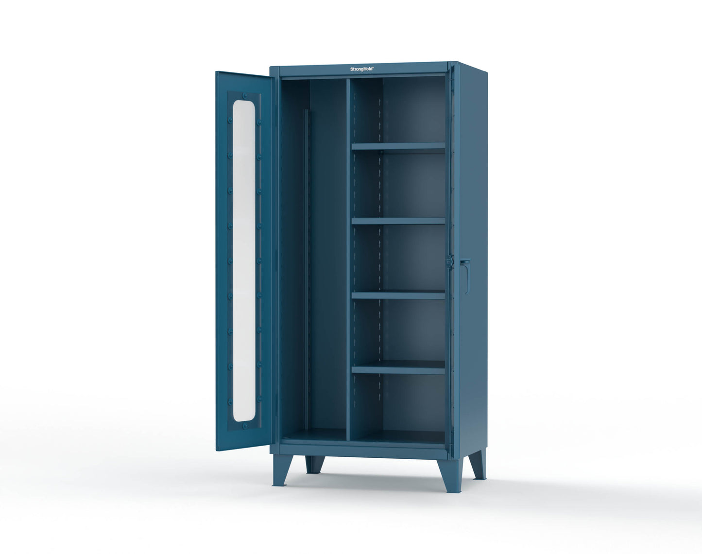 Extreme Duty 12 GA Clear View Janitorial Cabinet with 4 Shelves - 36 In. W x 24 In. D x 78 In. H - 36-LD-BC-244-5001