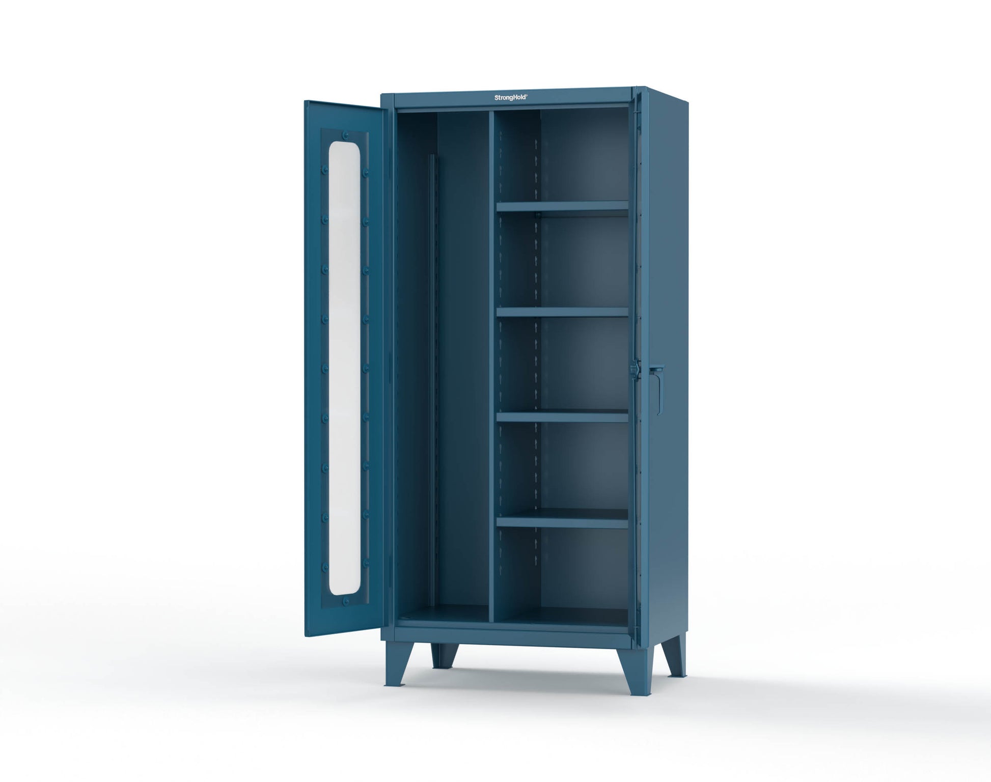 Extreme Duty 12 GA Clear View Janitorial Cabinet with 4 Shelves - 36 In. W x 24 In. D x 78 In. H - 36-LD-BC-244-5001