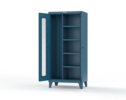 Extreme Duty 12 GA Clear View Janitorial Cabinet with 4 Shelves - 36 In. W x 24 In. D x 78 In. H - 36-LD-BC-244-5001