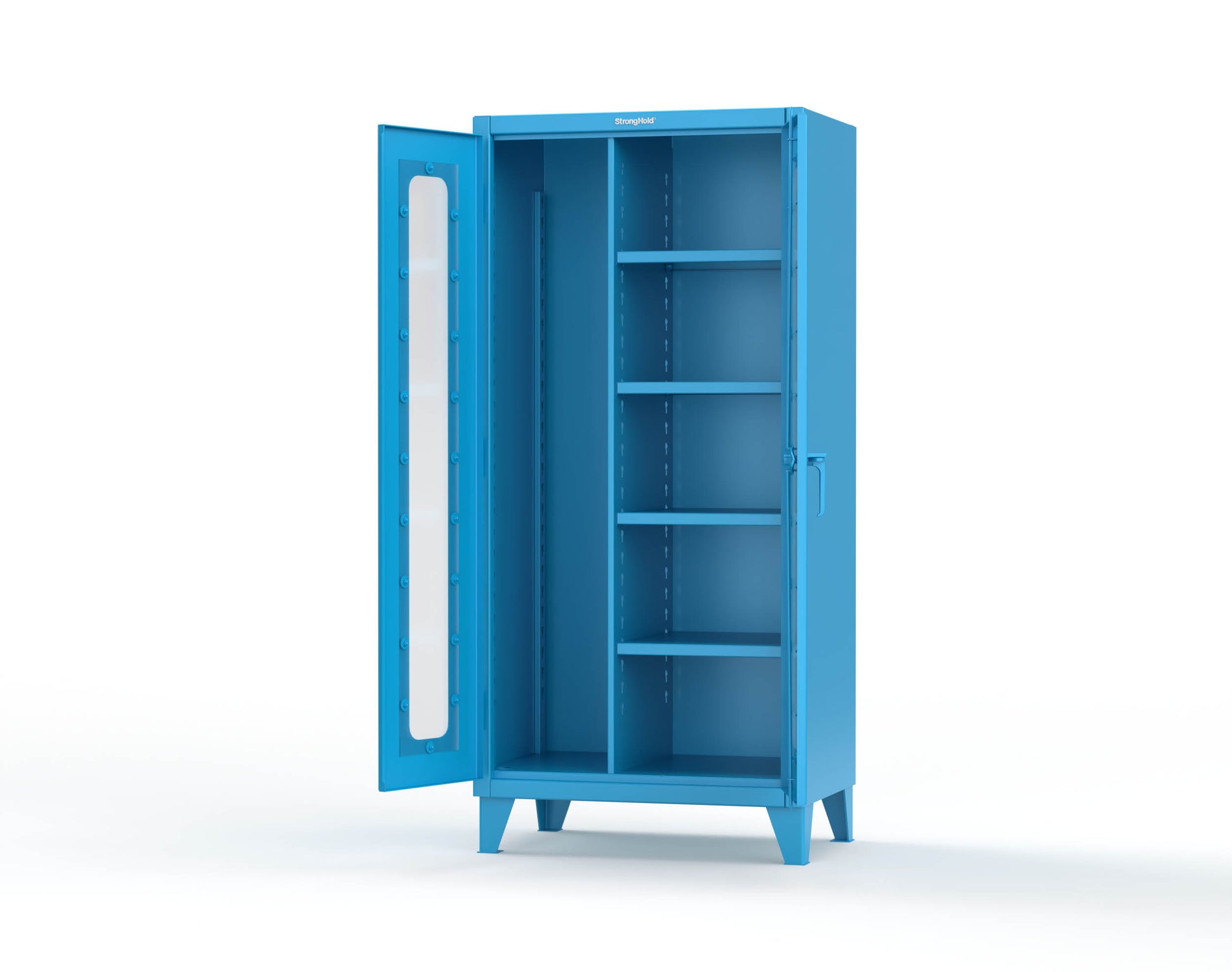 Extreme Duty 12 GA Clear View Janitorial Cabinet with 4 Shelves - 36 In. W x 24 In. D x 78 In. H - 36-LD-BC-244-5012
