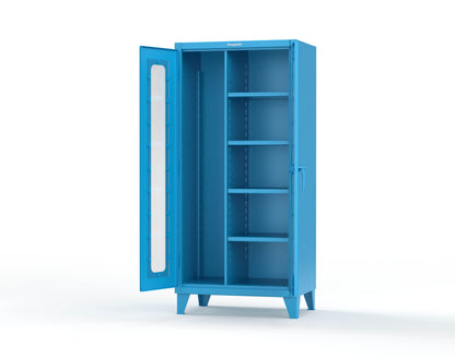 Extreme Duty 12 GA Clear View Janitorial Cabinet with 4 Shelves - 36 In. W x 24 In. D x 78 In. H - 36-LD-BC-244-5012