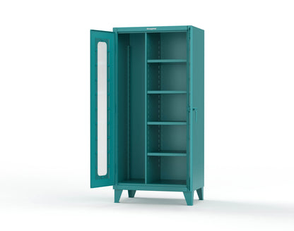 Extreme Duty 12 GA Clear View Janitorial Cabinet with 4 Shelves - 36 In. W x 24 In. D x 78 In. H - 36-LD-BC-244-5021